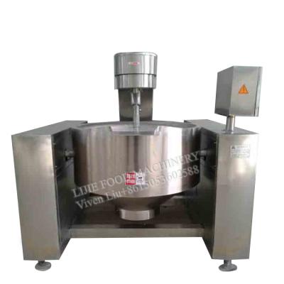 China Commercial Electromagnetic Jujube Pastry Sauce Planetary Heating 300L Vegetable Processing Plant Stirring Wok For Sauce for sale