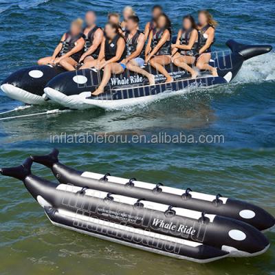 China 0.6mm/0.9mm PVC Tarpaulin Commercial Grade Whale Ride Banana Boat 10 Person For Sale for sale