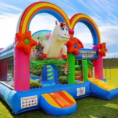 China Indoor and Outdoor Playground Unicorn Inflatable Combo Slide for sale