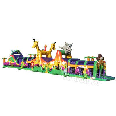 China PVC 30M Kids And Adults Interactives Inflatable Obstacle Course For Sale for sale