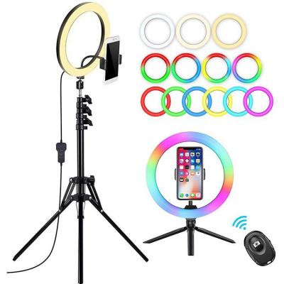 China Live Stream/Makeup RGB Ring Light Phone 10inch Foldable Makeupphone Selfie Ring Light Led Ring Light 10inch for sale