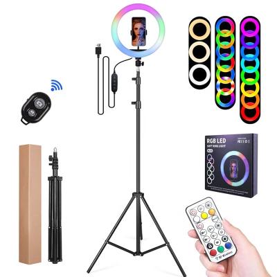 China selfie ring led light phone rgb with tripod stand 18 inch 10inch selfie ring light 10 inch ring light with tripod stand 10inch for sale