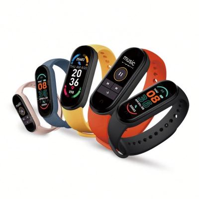 China APP Control M6 Fitness Watchband Smart Heart Rate Smart Watch Band 6 Color Bands for sale