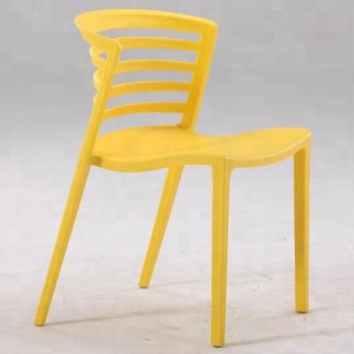 China Morden Colorful Portable Striped PP Back Stackable Outdoor Dining Chair for sale