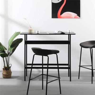 China Modern New Arrival Modern Furniture Cafe MDF High Bar Home Dining Table Sets Modern With Metal Legs For Living Room Kitchen for sale