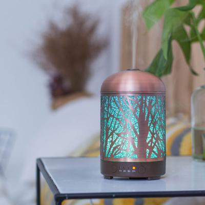 China Hotel Factory Mini 100ml Household Humidifier Lamp Wrought Iron Color Led Oil Diffuser for sale