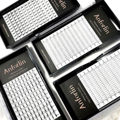 China Different Anforlin 3D Eyelash Extensions Faux Mink False Lashes Synthetic Premade Eyelashes Light Volume Silk Fans for sale