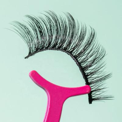 China 15mm Natural Top Quality Faux Mink Eyelashes Best Quality Silk Lashes 3D Cat Eye Eyelashes Fluffy Russian Vendor for sale