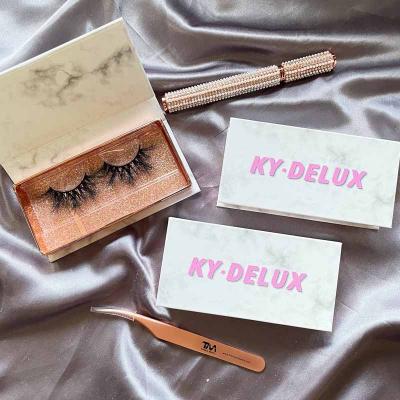 China Good quality hand made full strip lashes seller empty 3d mink lashes lashes package box empty luxury private label for sale