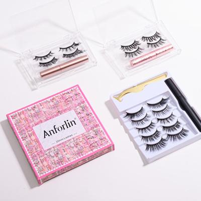 China Magnetic Lashes 2021 new arrivals faux mink lashes magnetic 3d mink eyelash boxes private label vegan magnetic eyelashes with eyeliner set for sale