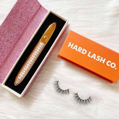 China Wholesale Good Quality Natural False Eyelashes 3D Factory Price Anforlin Mink Vegan Silk Lash Set 2 in 1Eyeliner Glue Pen With Box for sale