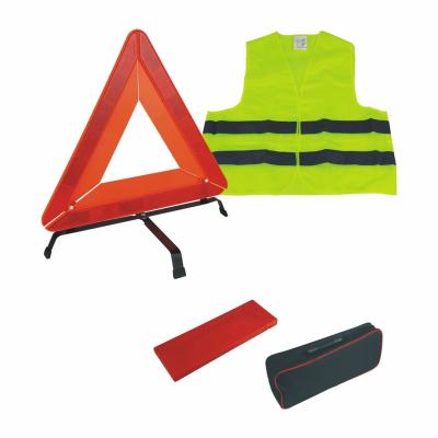 China Hot Selling High Visibility Emergency Car Set Safety Warning Triangle And Reflective Vest for sale