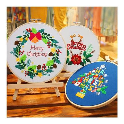 China Europe Christmas Theme Beginner Embroidery Cloth Threads Stitch Material Bag Diy 3d Landscape Sewing Cross Stitch Kit Wall Painting for sale