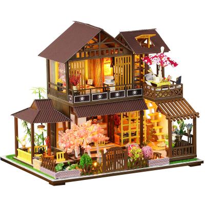 China Educational DIY TOY Pretend Role Play DIY Toy Big Kids Wooden Doll House Villa with Accessories Doll Room Furniture Dollhouse Dream for sale