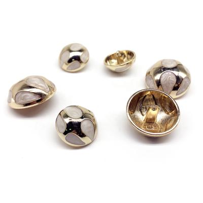 China Hot Sale Garment Accessories Metal Washable Zinc Alloy Mushroom Round Shape With Pearl Polish Sewing Leg Button For Coat for sale