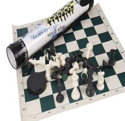 China Leather Board Green Vinyl Tounrnament Chess Board Game for sale