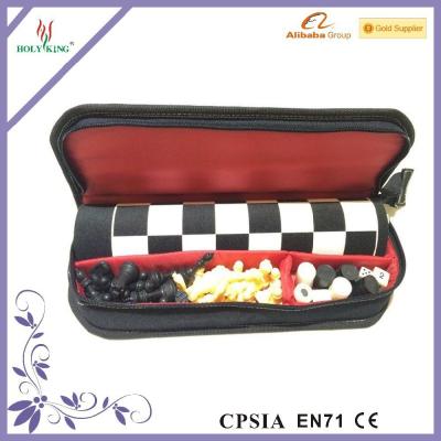 China 2015 new design PU chess set /portable chess set / cloth bag for sale