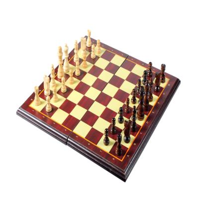 China Travel Chess Set Mini Magnetic Chess With Foldable Wooden Magnetic Chessboard for sale