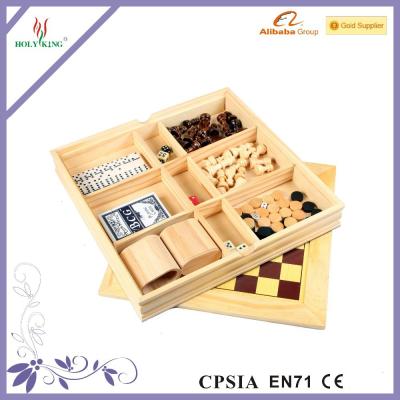 China wooden 4 in 1 combination board game chess set and backgammon and dominoes and cards for sale