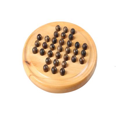 China Wooden Solitaire Wooden Round Chess Sets For Kids for sale