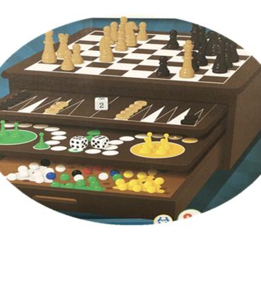 China Cut out 10 chess toy in 1 table chess puzzle game toy for sale