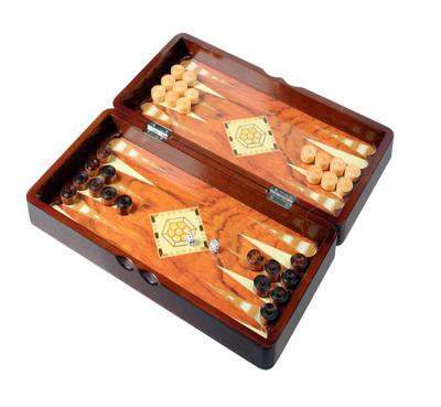 China Antique Wooden Chess Backgammon Wooden Checker Board Set 3in 1 for sale