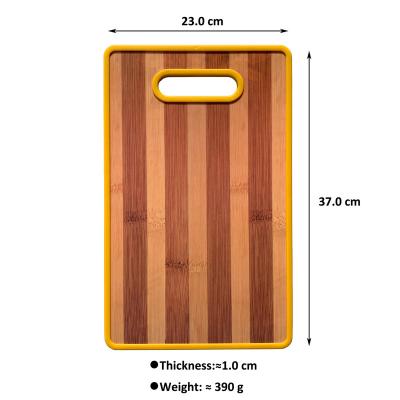 China 37x23cm Rectangle Anti Slip Sustainable Plastic Cutting Board Bamboo Printing Plastic Cutting Board For Kitchen Plastic for sale