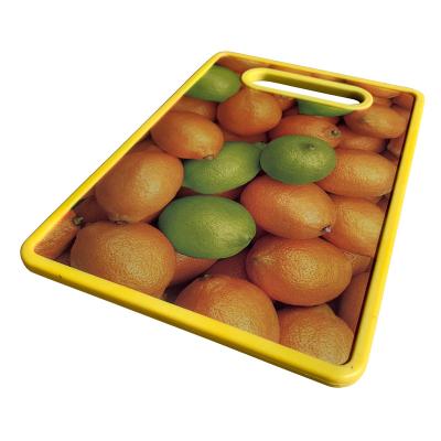 China Sustainable Cutting Board Plastic Custom Fruit Printing 30x20cm Rectangle Anti Slip Plastic Cutting Board For Vegetable Cutting for sale