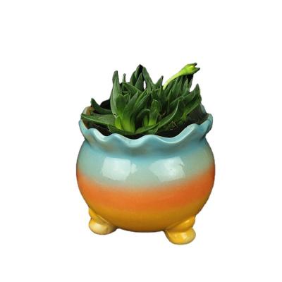 China Live Speckled Ceramic Mini Unicorn Mid Century Succulent Stand Black Planter Planta De La Abundancia Modern Indoor Plant Pot Plants for sale