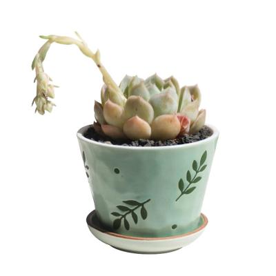 China Green Modern Ceramic Nordic Indoor Simple Classic Hexagon Holder Chinese Plant Pots Potass Flower Potass Flower Succulent Pot for sale