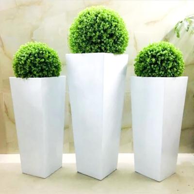 China Joyliving Europe Nordic Home Decoration Garden Rectangular Fiberglass Planter Large Garden Set Flower Pots for sale