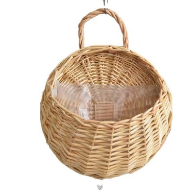 China Garden Style Joy Living Wholesale High Quality Natural Wicker Woven Hanging Basket for sale