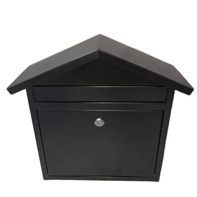 China Outdoor Mailbox High Security Wall Mounted Large Mailbox Matte Black Rustproof Lockable Iron Wall Mounted Mailbox for sale