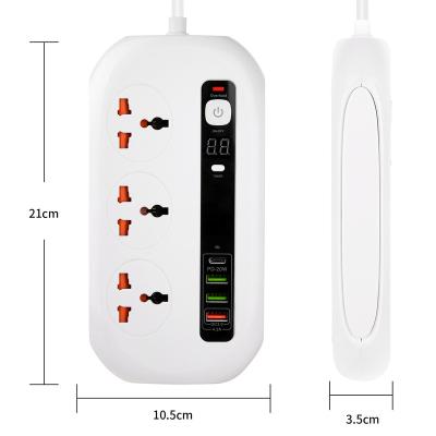 China Commercial Universal Power Extension Socket 3ac Sockets With 4 Timer Function USB Socket Palladium Charger Power Strip Extension AC Socket for sale