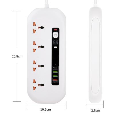 China New Style Commercial Power Strip with 4ac Sockets Timer Socket Overload Protection 4USB Universal Charger Extension Palladium USB Socket for sale