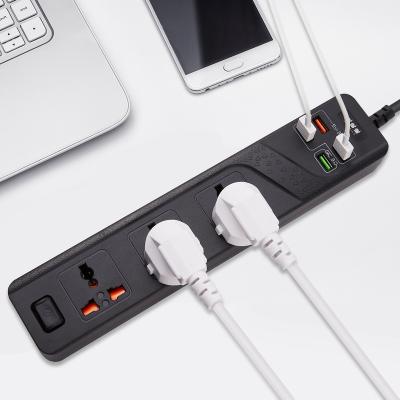 China Au universal quick plug 4usb socket QC3.0 18W commercial 3 ac outlets usb power charger strip extension cord extension socket for sale