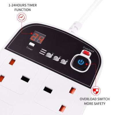 China Overload Protection Timer USB Palladium Port Power Socket With 4 Overload Quick Switch Strip Charging 4 Way UK Extension Socket for sale