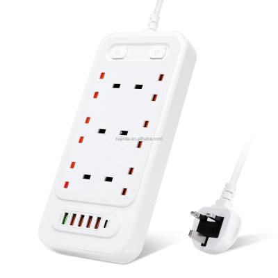 China PD 20W+QC3.0 18W Universal Electrical Outlet Dual Wall Socket Commercial OEM Custom Fast Charging Type C Switch With USB 6 Smart Port With A for sale