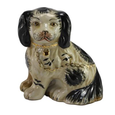 China Vintage Saint Bernard Decorative Dogs Porcelain Ornament Sublimation Ceramic Ornaments for sale