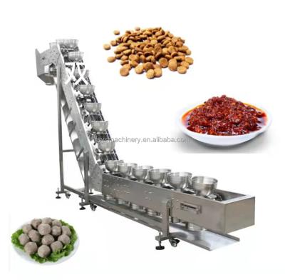 China Food / Packaging Industry 1l, 2l, 4l, 6l or 8l inclined trough conveyor for frozen seafood noodle in food production line for sale