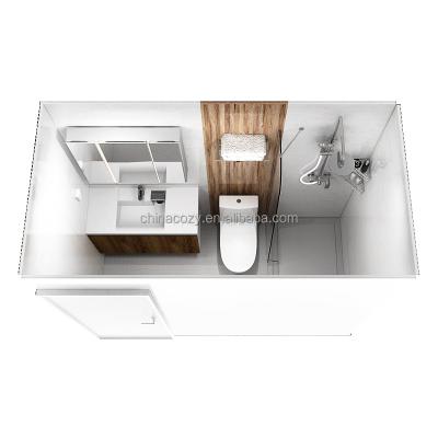 China Floor Style Modular Bathroom Design Modern One Piece Unit Prefab Bathroom For Resident Projects for sale