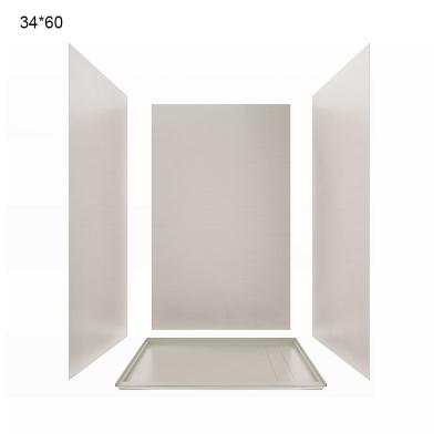 China 60*96 1PC+34*96 2PCS UPC Standard Shower Wall Panel Waterproof Edging For USA Market 60x34x96 for sale