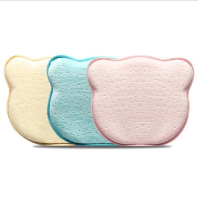 China Memory Baby Newborn Bear Shaped Pillow Anti-Deviation Head Pillow Memory Cotton Baby Pillow for sale