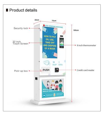 China HOT SALE subway station face mask vending machine wifi vending machine E face vending machine for sale