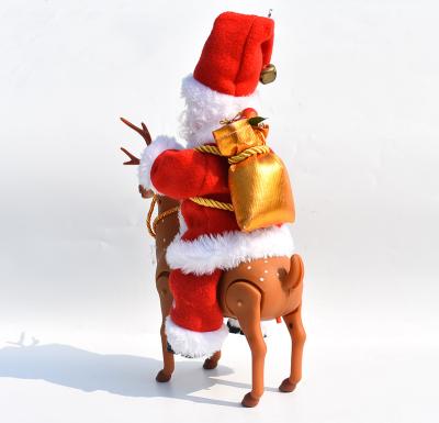 China Gift Foor Xmas Christmas Decoration Toys Sleigh Reindeer Race Santa Claus for sale