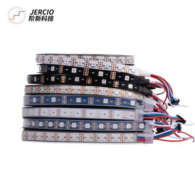 China Warehouse JERCIO SK9822 DC12V Double Signals Intelligent Control Multi Color RGB SMD 5050 LED Strip Light for sale