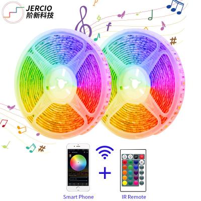 China Hotel Affordable RGB Led Strip 5m 10m 15m 20m Waterproof 5050 SMD RGB Smart Color Led Strip Lights Set With DC12v Power Supply for sale