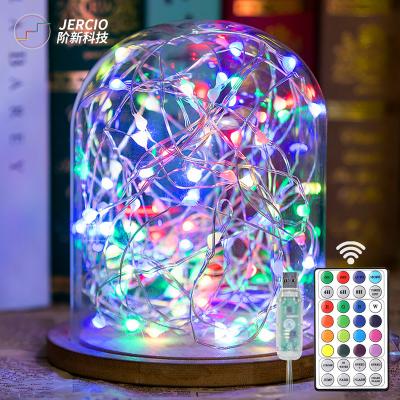 China Copper Wiring + Built-in LED IC Lamp (1m LED Fairy Lights 32key RGB Remote Control Mode Lighting Waterproof Water Garland Rope Lights for Christmas Decoration for sale