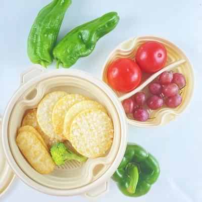 China Wholesale High Quality Food Round 2000ml Eco-friendly Disposable Corn Starch Bowl With Lid for sale