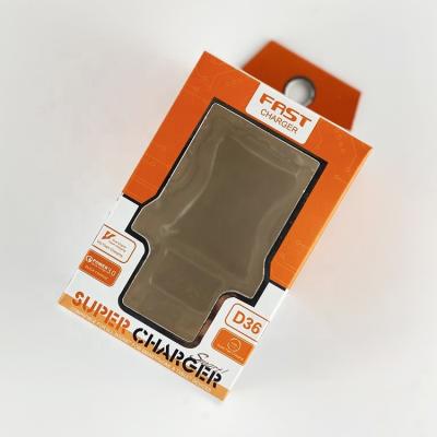 China Recycled materials support silver mini order cardpaper luxury packing for fast charger fold paper box for phone charger for sale